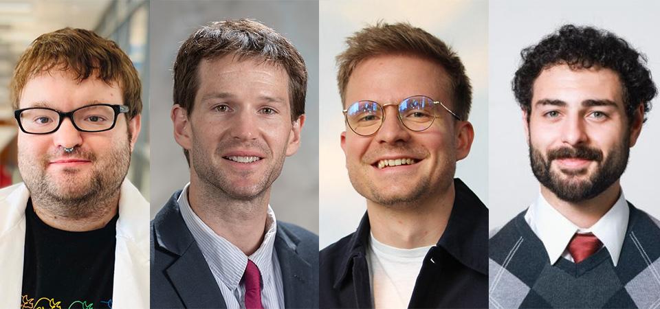 Four headshots of Singh Family Award winners: Andrew McShan, John Blazeck, Yann Ferry, and Alexander Kedzierski